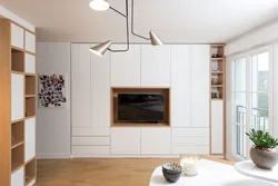 Living Room Wall Design With Built-In Wardrobes