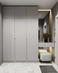 Hallway Design In An Apartment With A Wardrobe Photo In Light Colors
