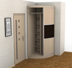 Built-in wardrobe in the hallway corner design