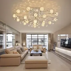 Beautiful chandeliers for the living room in a modern style photo