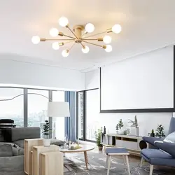 Beautiful chandeliers for the living room in a modern style photo