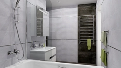 White gray tiles in the bathroom photo design