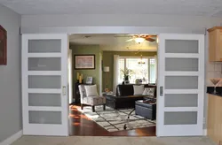 Двери в гостиной комнате фото