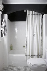 Bathroom design with shower and curtain