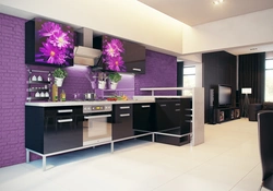 What wallpaper will suit a purple kitchen photo