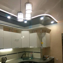 Ceiling design in a small kitchen photo