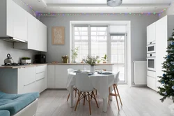 Kitchen Living Room Gray Walls Photo