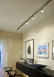 Трековый светильник на натяжной потолок фото в интерьере гостиной