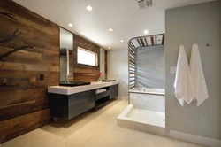 Photo of laminate wall decoration in the bathroom