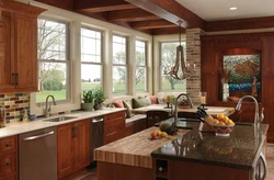 Country kitchen interior with window