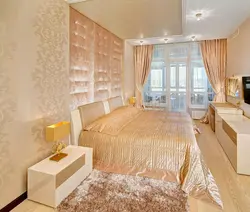 Bedroom design in peach tones