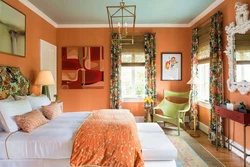 Peach Color Bedroom Interior Photo