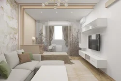 Design of bedroom and living room 24 sq.m.