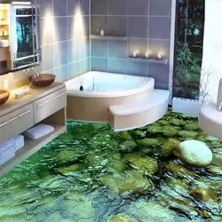 Bath floor with photo