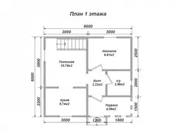 Uyning Tartibi 6X6 Hammom Fotosurati Bilan