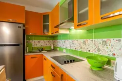 Orange Green Kitchen Design