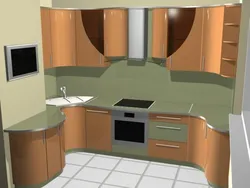 Kitchen design with a niche in the corner