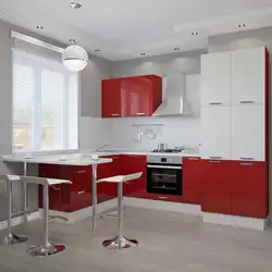 Фото дизайн красно белая кухня