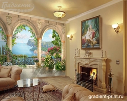 Fresco for the living room in a modern style photo