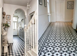 Porcelain tiles for the hallway floor design