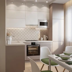 Kitchen design 10 sq m in a light tone