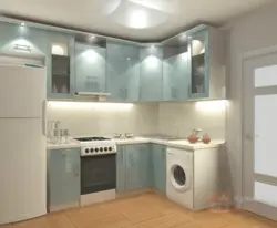 Кухня 8 Кв М Дизайн С Холодильником И Стиральной Машиной