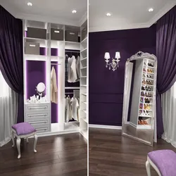 Lilac color in the hallway interior