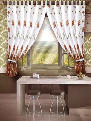 Дизайн штор для кухни в современном стиле короткие