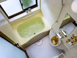 Bathroom design with sit-down bathtub