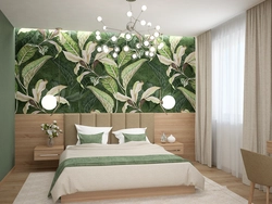 Green Wallpaper For Bedroom Walls In The Interior