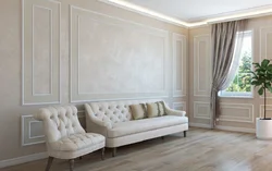 Living room design photo stucco in the interior