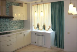 Curtain design for a small kitchen in a modern style