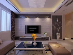 Fashionable ceiling design in apartment