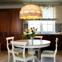 Round table in the modern kitchen interior