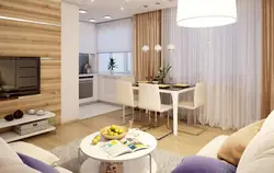 Дизайн 2 комнатной квартиры с кухней гостиной