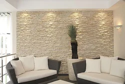 Apartment interior design with stone