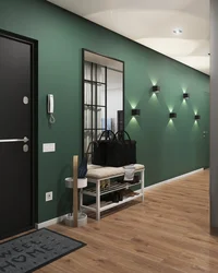 Hallway design in black colors