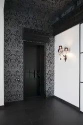 Hallway design in black colors
