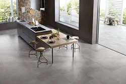 Porcelain tiles in the kitchen interior