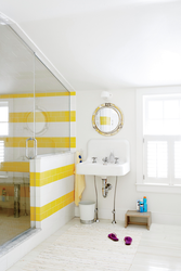 Bathroom design yellow bathtub