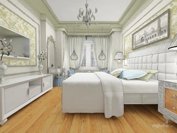 Дизайн спальни в классическом стиле с белой мебелью