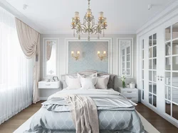 Classic style bedroom design with white furniture