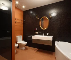 Bathroom design brown white