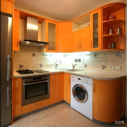 Кухня со стиральной машиной дизайн 6 кв
