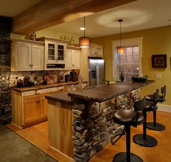 Kitchen living room design stone