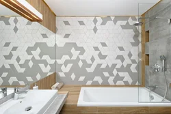 Beautifully laid tiles in the bathroom photo