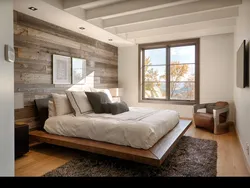 Wooden wall in apartment design