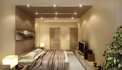 Suspended Ceiling With Light Bulbs In The Ceiling In The Bedroom Photo