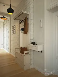 Hallway made of wooden slats, photo in the interior