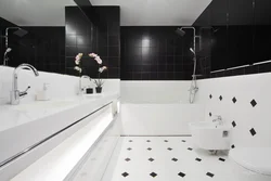 Дызайн ваннага пакоя чорная падлога